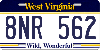 WV license plate 8NR562