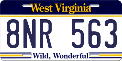 WV license plate 8NR563