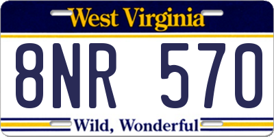 WV license plate 8NR570