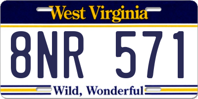 WV license plate 8NR571