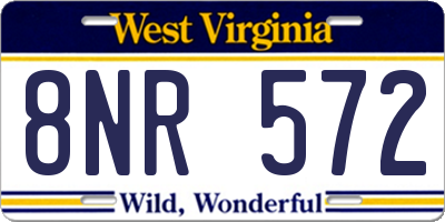 WV license plate 8NR572
