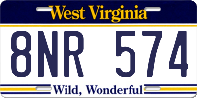 WV license plate 8NR574
