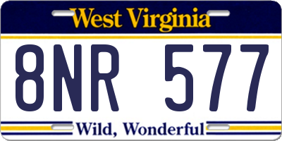 WV license plate 8NR577