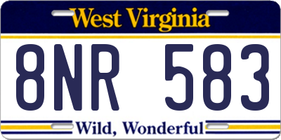 WV license plate 8NR583