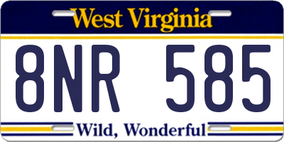 WV license plate 8NR585