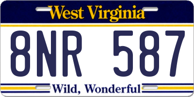 WV license plate 8NR587