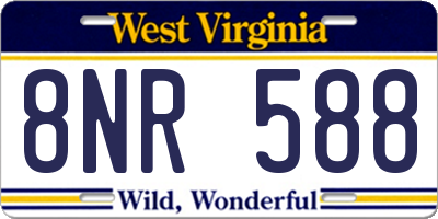 WV license plate 8NR588