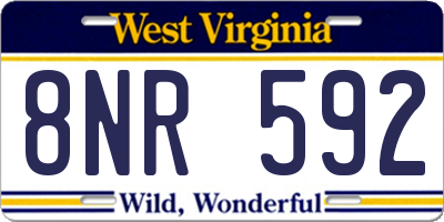 WV license plate 8NR592
