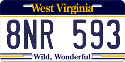 WV license plate 8NR593