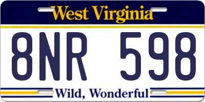 WV license plate 8NR598