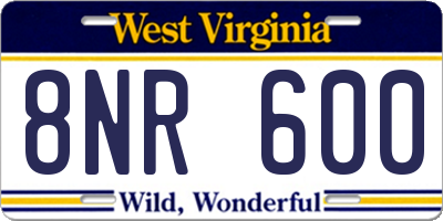 WV license plate 8NR600
