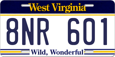 WV license plate 8NR601