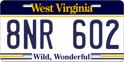 WV license plate 8NR602