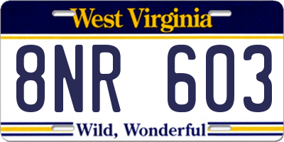 WV license plate 8NR603