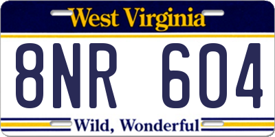 WV license plate 8NR604