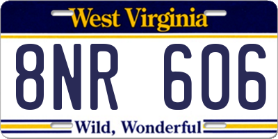 WV license plate 8NR606