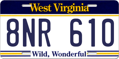 WV license plate 8NR610