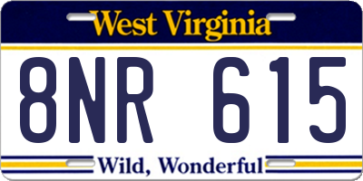 WV license plate 8NR615