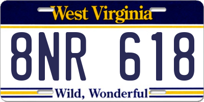 WV license plate 8NR618