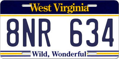 WV license plate 8NR634