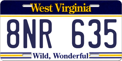 WV license plate 8NR635