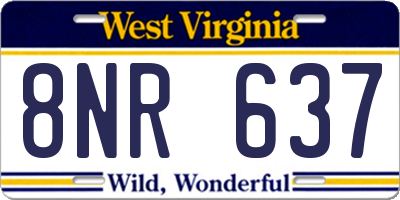 WV license plate 8NR637