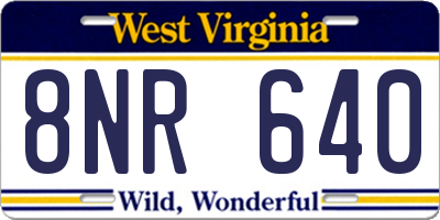 WV license plate 8NR640