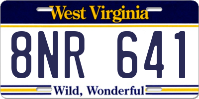 WV license plate 8NR641
