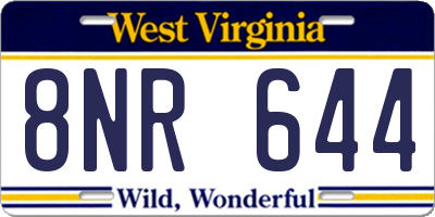 WV license plate 8NR644