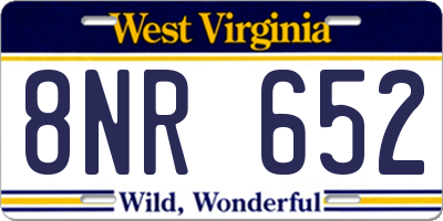 WV license plate 8NR652