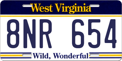 WV license plate 8NR654