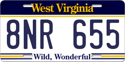 WV license plate 8NR655