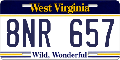 WV license plate 8NR657