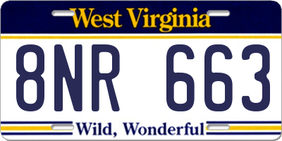 WV license plate 8NR663