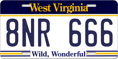 WV license plate 8NR666