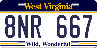 WV license plate 8NR667