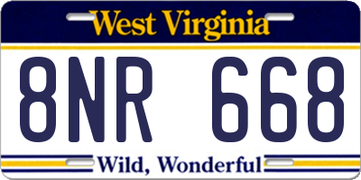 WV license plate 8NR668