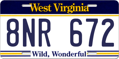 WV license plate 8NR672