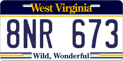 WV license plate 8NR673