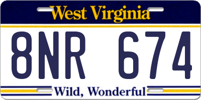 WV license plate 8NR674