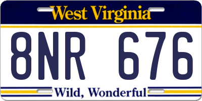 WV license plate 8NR676