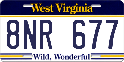 WV license plate 8NR677