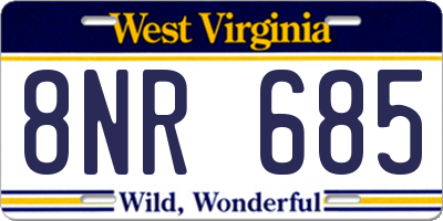 WV license plate 8NR685