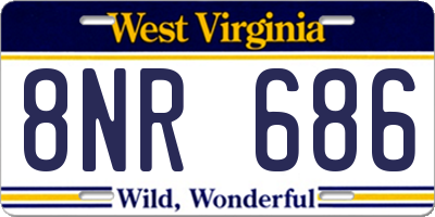 WV license plate 8NR686