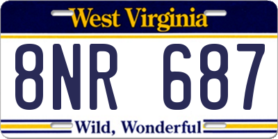 WV license plate 8NR687