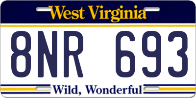 WV license plate 8NR693