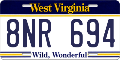 WV license plate 8NR694
