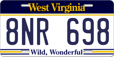 WV license plate 8NR698