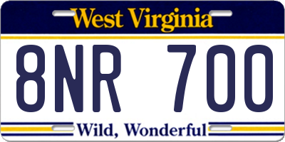 WV license plate 8NR700