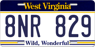 WV license plate 8NR829